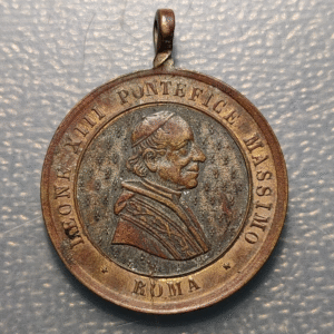 MEDALLA RELIGIOSA ITALIA ROMA VATICANO 1854 LEON XIII INMACULADA CONCEPCION