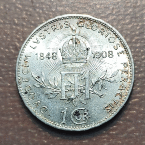 AUSTRIA FRANZ JOSEPH I 1 CORONA 1908 EBC+/SC-
