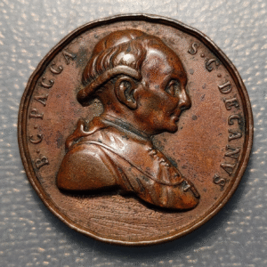 MEDALLA RELIGIOSA ITALIA VENECIA 1830 BARTOLOMEO PACCA CARDENAL COBRE 35mm