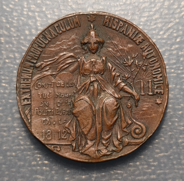 MEDALLA ESPAÑA CENTENARIO CONSTITUCION CADIZ FALTAN ANILLOS Y ANCLA 30mm - Imagen 2