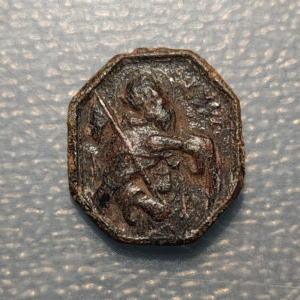 MEDALLA RELIGIOSA SAN PEDRO NOLASCO VIRGEN DE LA MERCED BRONCE FALTA ANILLA