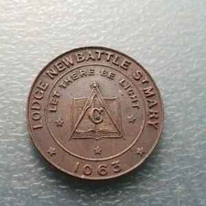 MASON GRAN BRETAÑA ESCOCIA SCOTLAND MEDALLA MASONICA LODGE NEWBATTLE ST MARY 25m