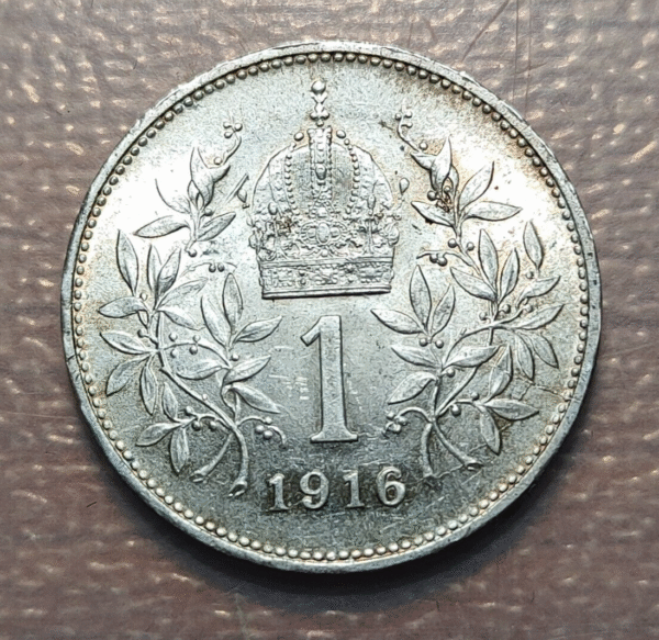 AUSTRIA FRANZ JOSEPH I 1 CORONA 1916 SC UNC - Imagen 2