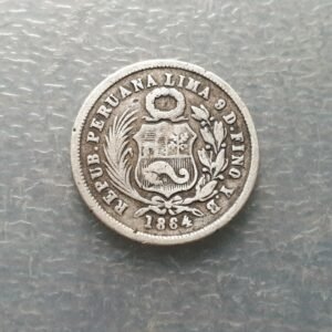PERU LIMA 1 DINERO 1864 YB