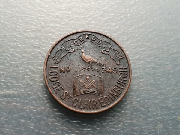 MASON GRAN BRETAÑA ESCOCIA SCOTLAND MEDALLA MASONICA LODGE ST CLAIR EDIMBURGH 25