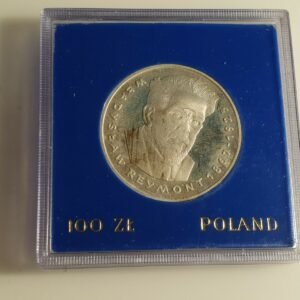 POLONIA POLAND 100 ZLOTY 100 ZLOTYCH 1977 WLADYSLAW REYMONT ESTUCHE ORIGINAL