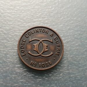 MASON GRAN BRETAÑA ESCOCIA SCOTLAND MEDALLA MASONICA LODGE COLINTON & CURRIE 19m