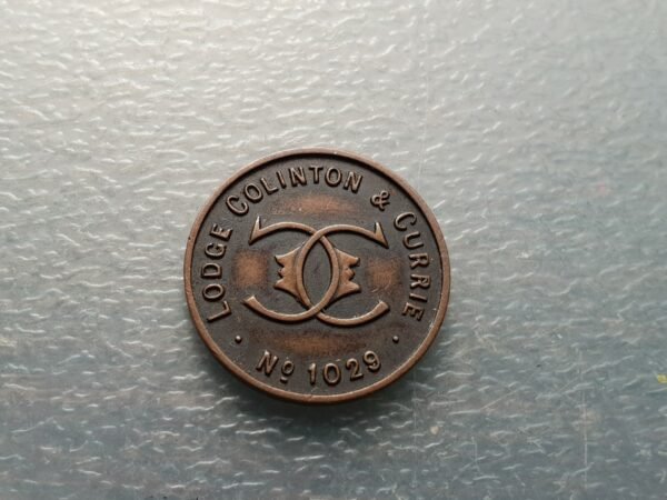 MASON GRAN BRETAÑA ESCOCIA SCOTLAND MEDALLA MASONICA LODGE COLINTON & CURRIE 19m