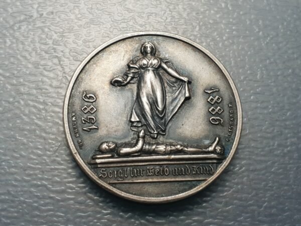 SUIZA SWITZERAND AUSTRIA MEDALLA 500 AÑOS BATALLA DE SEMPACH 1386 1886 34 mm