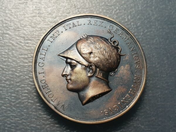 AUSTRIA FRANCIA MEDALLA OCUPACION DE VIENA POR NAPOLEON 1805 42 mm - Imagen 2