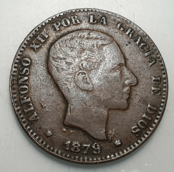 FALSA DE EPOCA ESPAÑA ALFONSO XII 10 CENTIMOS 1879 FALSA DE EPOCA