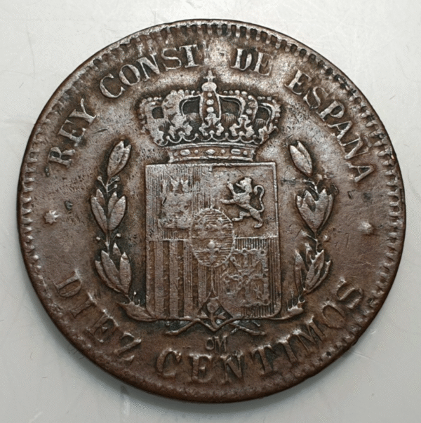 FALSA DE EPOCA ESPAÑA ALFONSO XII 10 CENTIMOS 1879 FALSA DE EPOCA - Imagen 2