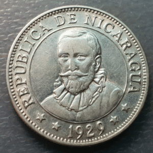 NICARAGUA 50 CENTAVOS 1929 XF SCARCE
