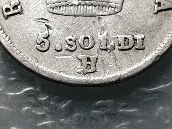 ITALIA REINO DE NAPOLEON BONAPARTE 5 SOLDI 1813 B/M BOLONIA BOLOGNA MUY ESCASA - Imagen 3