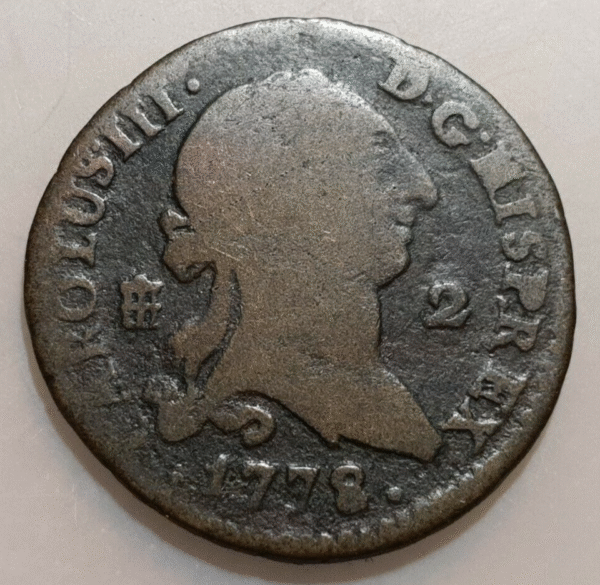 SEGOVIA CARLOS III 2 MARAVEDIS 1778 BC