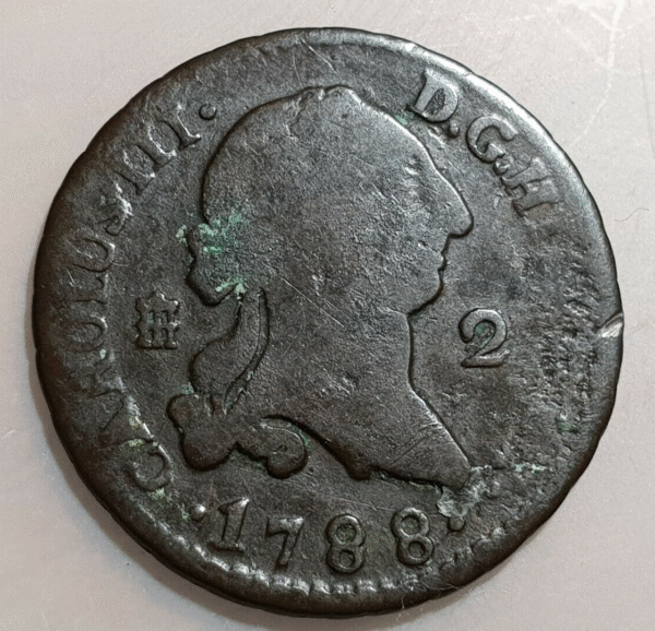 SEGOVIA CARLOS III 2 MARAVEDIS 1788 BC