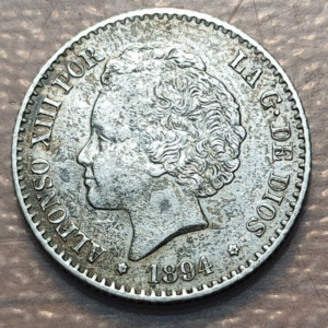ESPAÑA ALFONSO XIII 50 CENTIMOS 1894 PGV EBC-