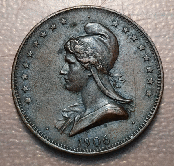 ESPAÑA MEDALLA 1906 LIBERTAD IGUALDAD FRATERNIDAD 30mm 8,51g PARERA RODRIGUEZ