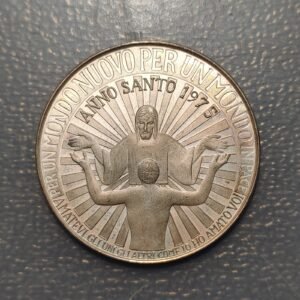 MEDALLA RELIGIOSA EN  PLATA - AÑO SANTO 1975 ESPIRITU SANTO / JESUS BENDICENTE