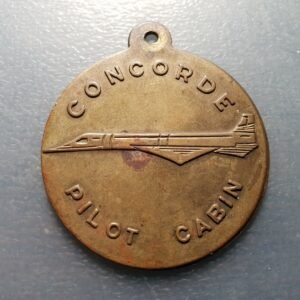 CONCORDE AIRPLANE PILOT CABIN MEDAL - KEYRING 54x47 mm
