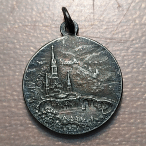 MEDALLA RELIGIOSA LOURDES NUESTRA SEÑORA DE LOURDES 25x22mm 4,40g PLATA