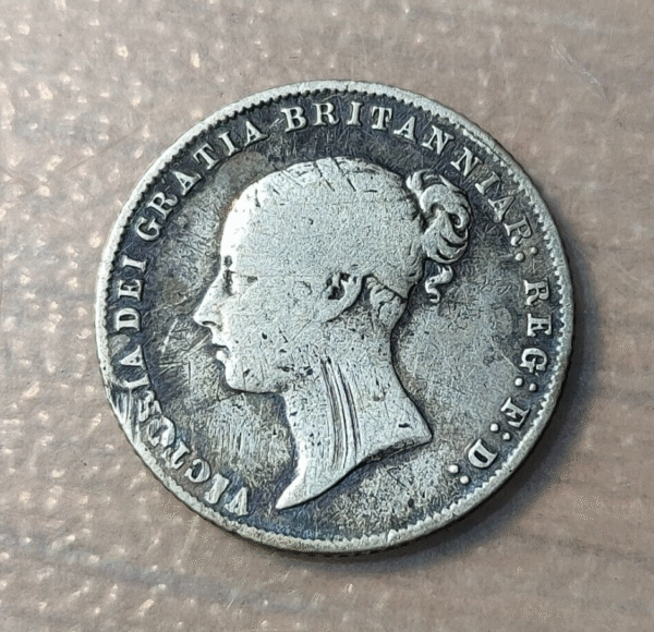 GREAT BRITAIN GRAN BRETAÑA VICTORIA 6 PENCE 1859 BC/BC+