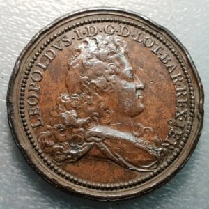 FRANCE GERMANY LEOPOLD I & CHARLOTTE ORLEANS DUKES OF LORRAINE 1728 BRONZE MEDAL