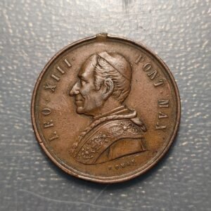 MEDALLA RELIGIOSA PAPA LEON XIII 1887 50 AÑOS SACERDOCIO DEL PAPA - SIN ANILLA