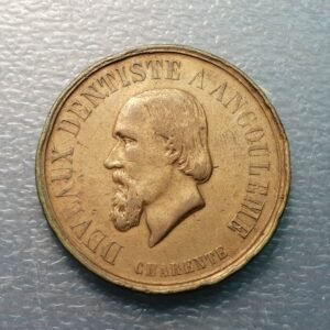 FRANCIA FRANCE ANGOULEME FICHA MEDALLA PUBLICITARIA DEVEAUX DENTISTA 34 mm