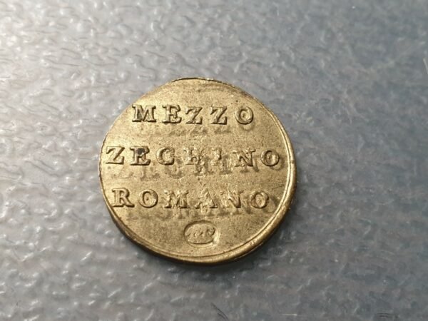 ESTADOS PAPALES BENEDICTO XIV PONDERAL COIN WEIGHT 1/2 ZECCHINO ROMANO 1,71 g - Imagen 2