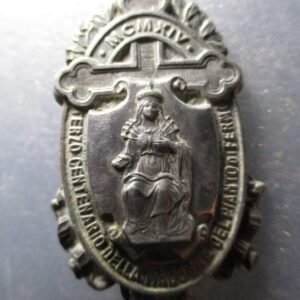MEDALLA RELIGIOSA BROCHE 1914 III CENTENARIO VIRGEN DEL LLANTO - FERMO ITALIA