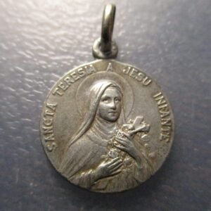 MEDALLA RELIGIOSA SANTA TERESA DEL NIÑO JESUS / VIRGEN DEL ROSARIO DE FATIMA