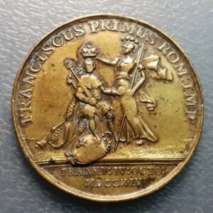AUSTRIA ALEMANIA FRANZ I FRANCISCO I  MEDALLA CORONACION EN FRANKFURT 1745 42 mm