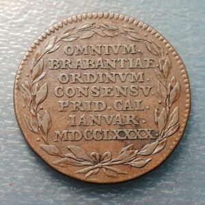 BELGICA BRABANTE REBELION EXPULSION AUSTRIA PROCLAMACION REPUBLICA MEDALLA 1790