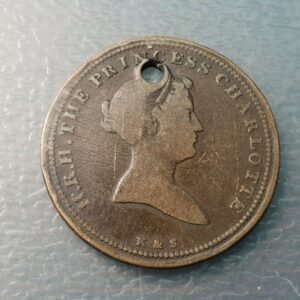 GRAN BRETAÑA UK MEDALLA 1817 MUERTE CHARLOTTE AUGUSTA GALES HIJA GEORGE IV 26 mm