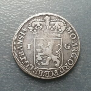 PAISES BAJOS NETHERLANDS OVERIJSSEL 1 GULDEN 1763 AGUILA EN LA LEYENDA BC+