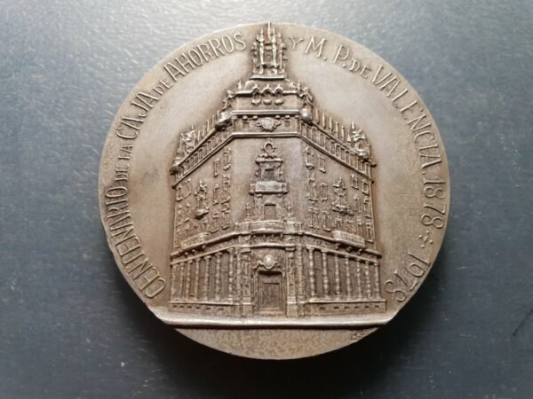 VALENCIA MEDALLA 1978 BANCO 100 AÑOS CAJA AHORROS VALENCIA V. DESAMPARADOS 60 mm