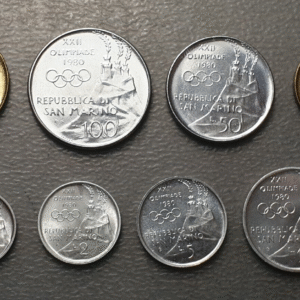 SAN MARINO 1980 SERIE ANUAL MONEDAS  1+2+5+10+20+50+100+200 LIRE SC UNC