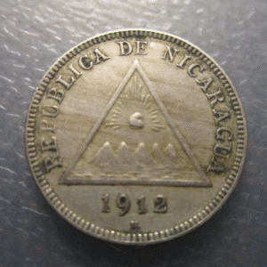 NICARAGUA 5 CENTAVOS DE CORDOBA 1912 H MBC+