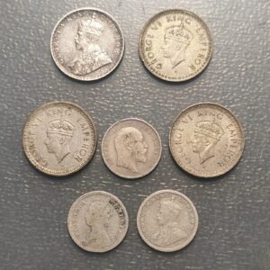 BRITISH INDIA INDIA BRITANICA LOTE 7 MONEDAS PLATA