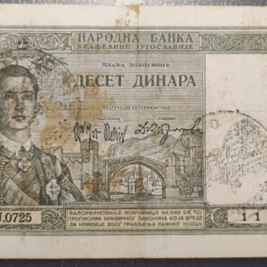 MONTENEGRO OCUPACION ITALIANA 10 DINARA 1939 VERIFICATO MBC