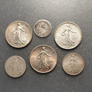 FRANCE FRANCIA LOTE 6 MONEDAS PLATA