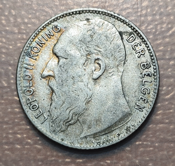 BELGICA BELGIUM LEOPOLD II 1 FRANC 1 FRANCO 1909 FLAMENCO MBC