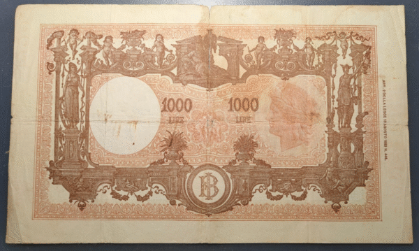 ITALIA 1000 LIRE 12/10/1946 P72c BC ROTURA CENTRAL - Imagen 2