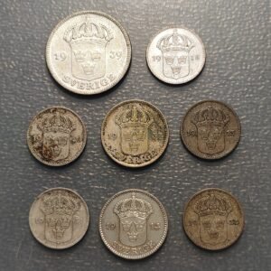 SUECIA SWEDEN LOTE 8 MONEDAS PLATA