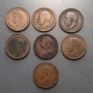 GREAT BRITAIN GRAN BRETAÑA LOTE 7 MONEDAS 1 PENNY