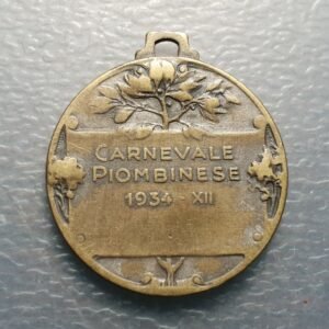 ITALIA TOSCANA MUSSOLINI MEDALLA 1934 CARNAVAL PIOMBINO ESCASA 27x24 mm
