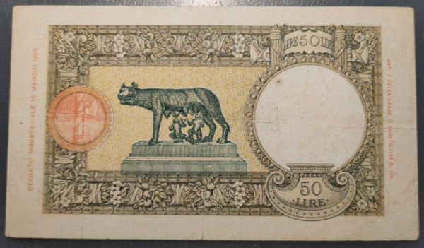 ITALIA 50 LIRE 01/06/1938 MBC/MBC+ - Imagen 2