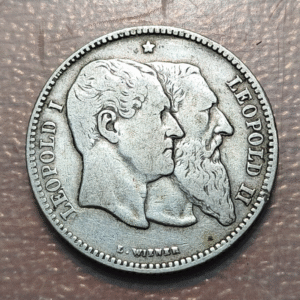 BELGICA BELGIUM LEOPOLD I LEOPOLD II 2 FRANCS 2 FRANCOS 1830 1880 MBC