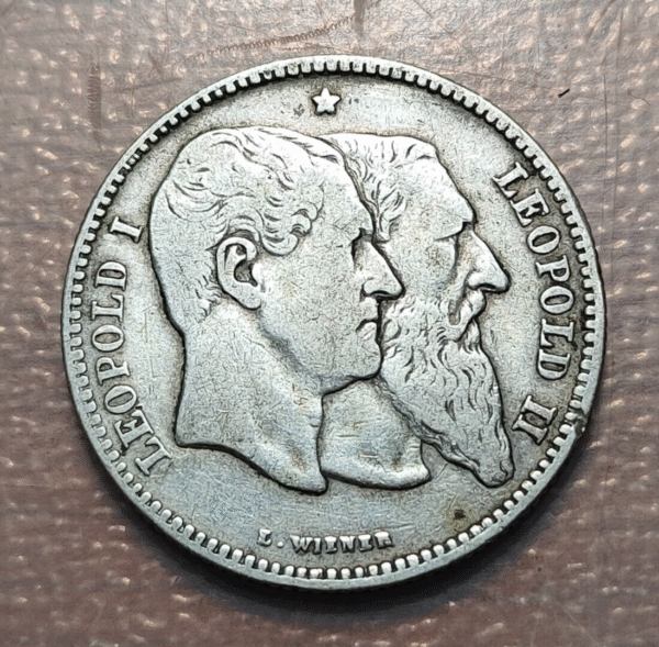 BELGICA BELGIUM LEOPOLD I LEOPOLD II 2 FRANCS 2 FRANCOS 1830 1880 MBC